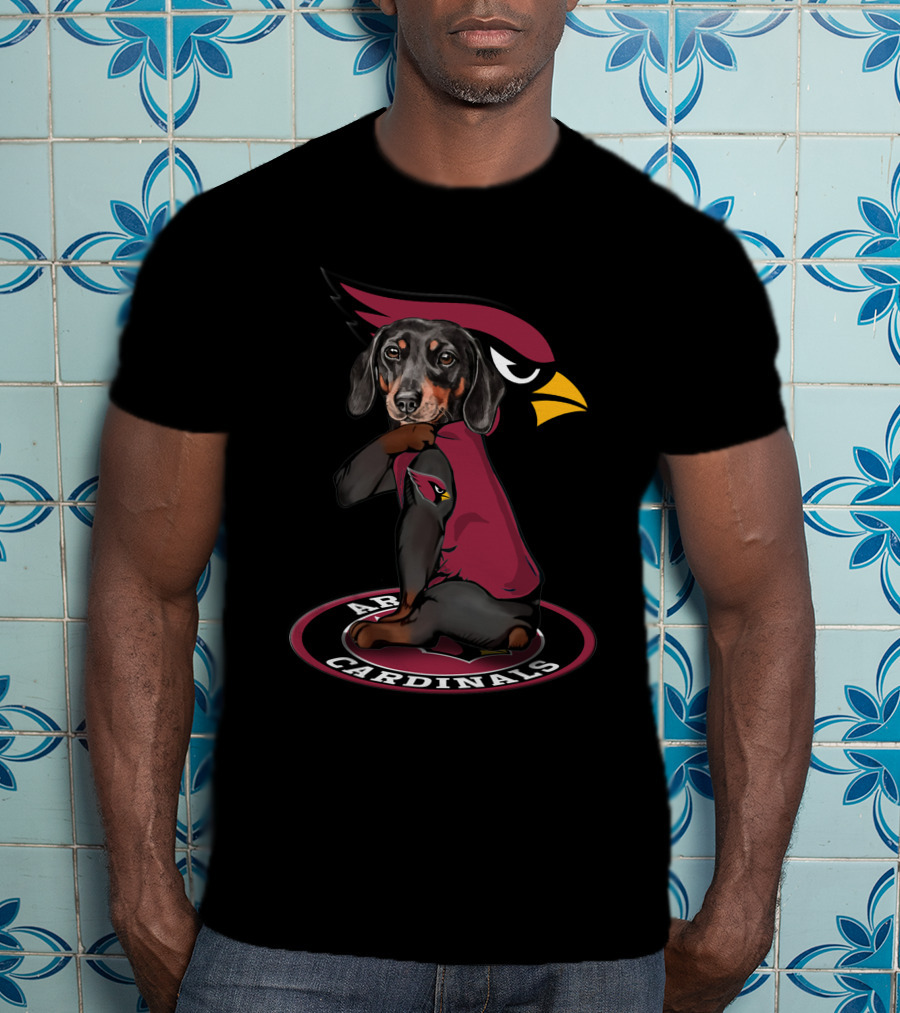 Arizona Cardinals Dog Wearing Team Logo Football Mascot T-Shirt