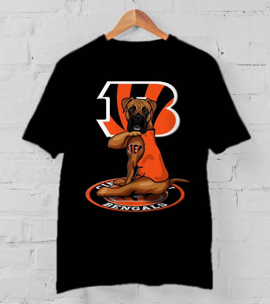 Cincinnati Bengals Dog Logo Football Team T-Shirt