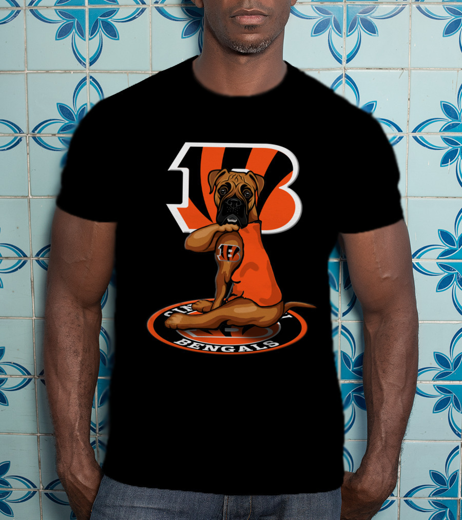 Cincinnati Bengals Dog Logo Football Team T-Shirt