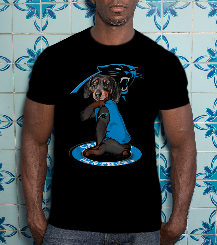 Carolina Panthers Dog With Logo And Blue Jersey T-Shirt