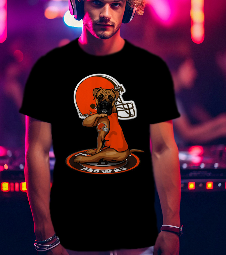 Cleveland Browns Dog Mascot With Helmet T-Shirt