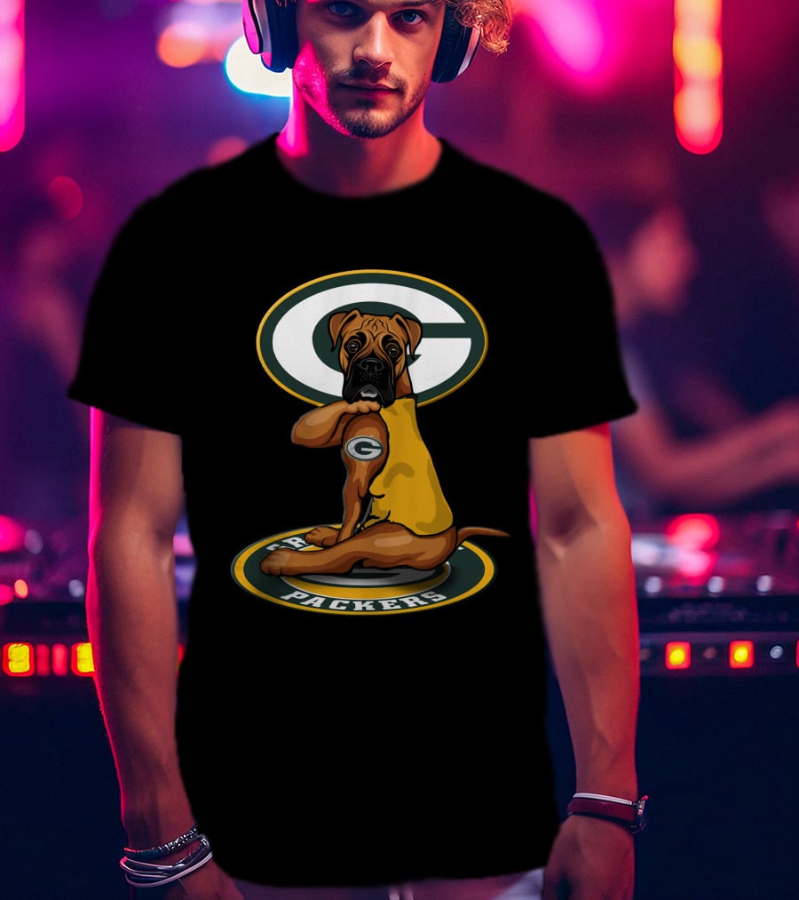 Green Bay Packers Boxer Dog T-Shirt