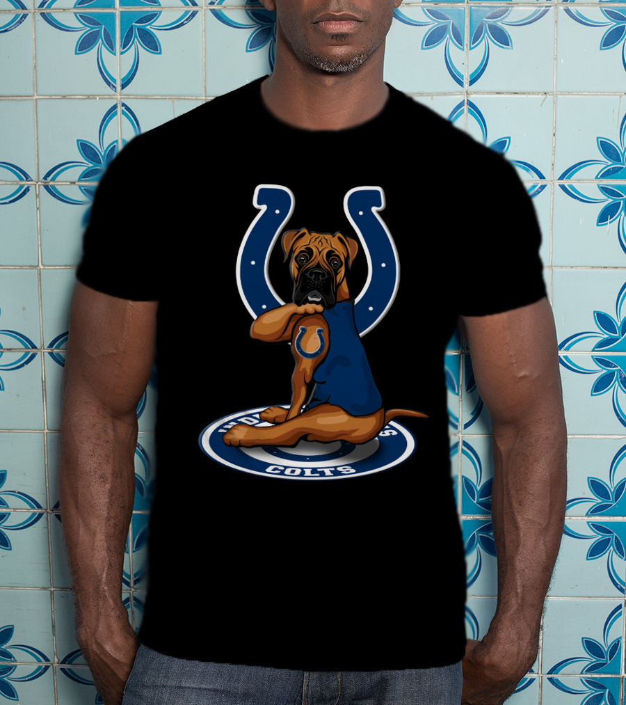 Indianapolis Colts Dog With Horseshoe T-Shirt