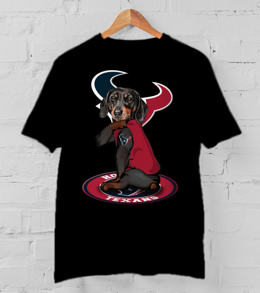 Houston Texans Dachshund Dog T-Shirt