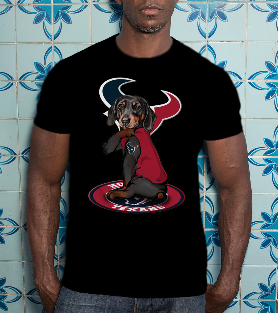 Houston Texans Dachshund Dog T-Shirt