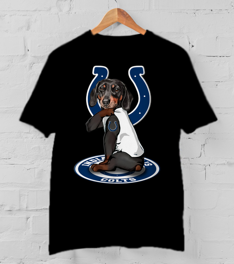 Indianapolis Colts Dog Wearing Horseshoe T-Shirt