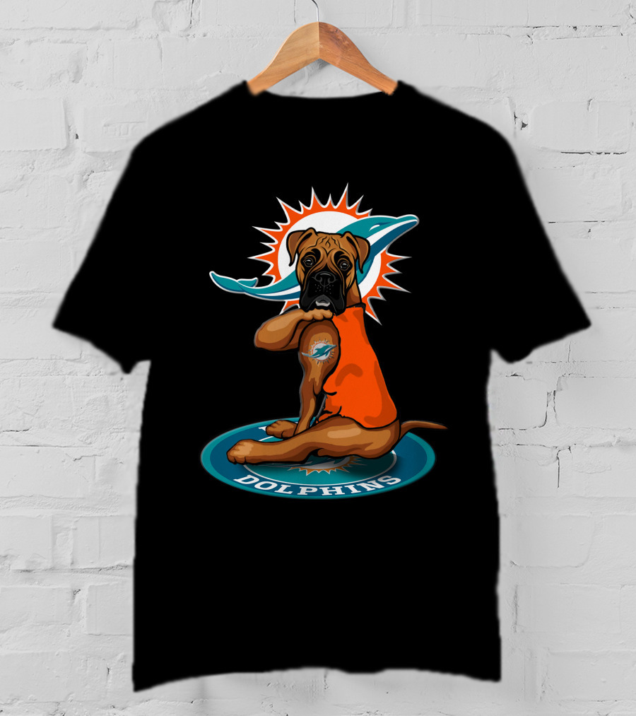 Miami Dolphins Boxer Dog T-Shirt