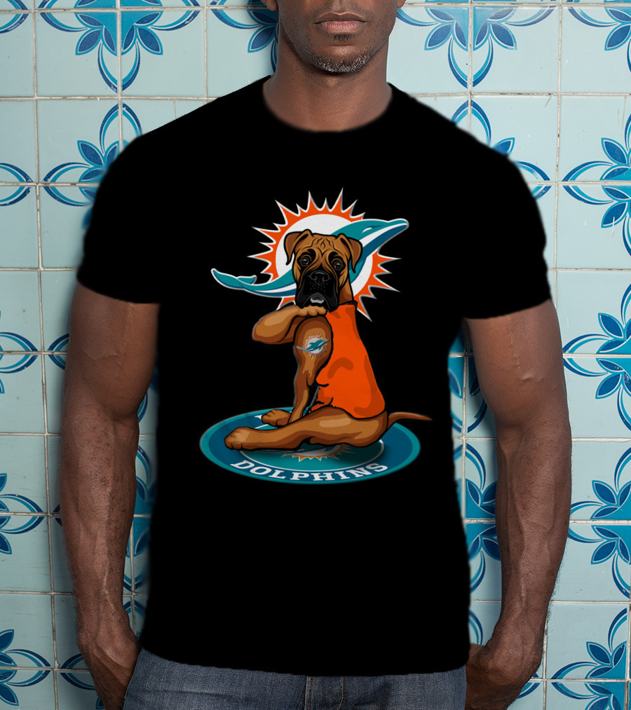 Miami Dolphins Boxer Dog T-Shirt