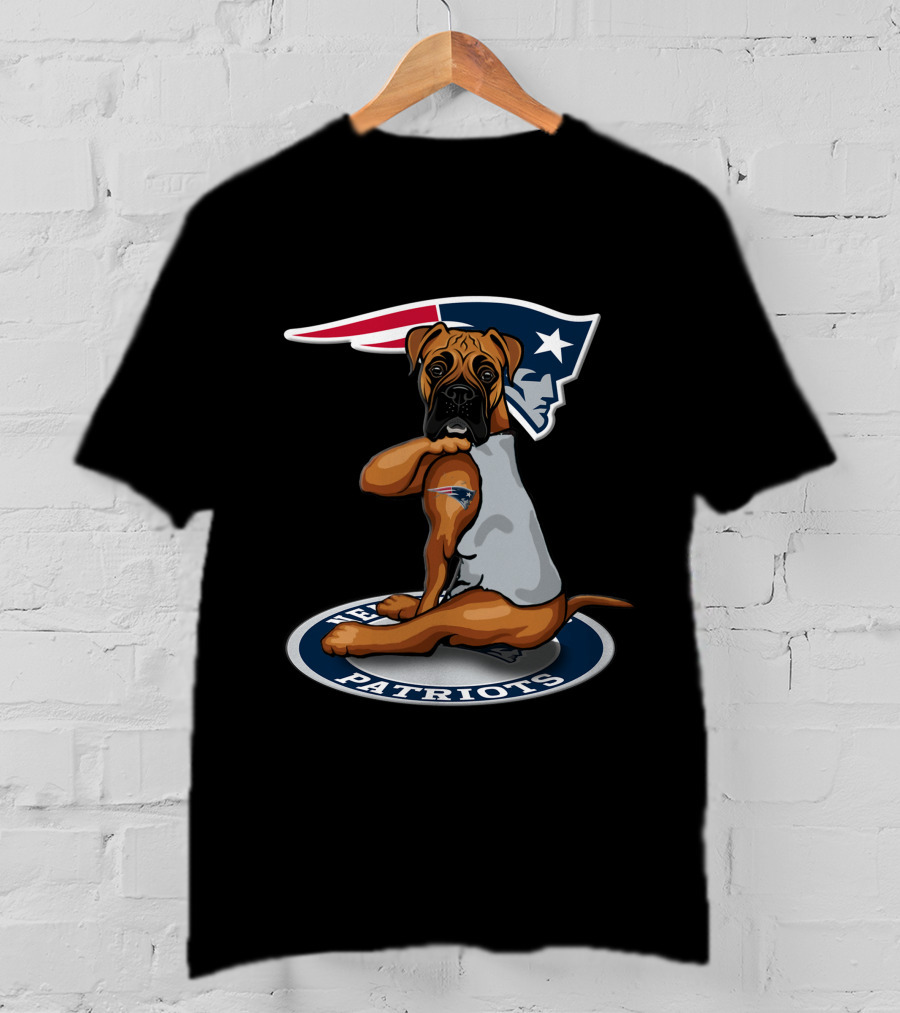 New England Patriots Football Dog With Team T-Shirt