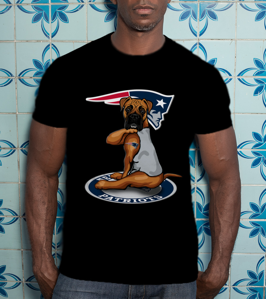 New England Patriots Football Dog With Team T-Shirt