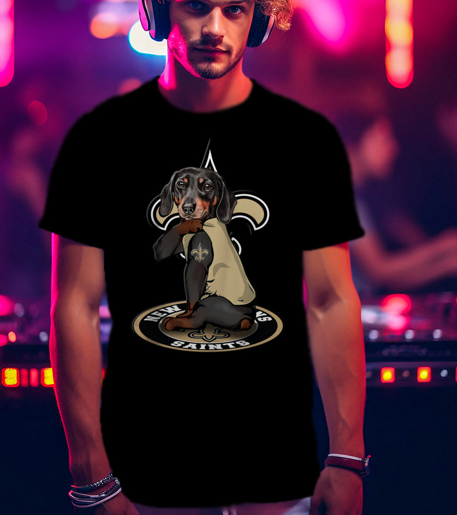 New Orleans Saints Dog With Fleur-De-Lis T-Shirt