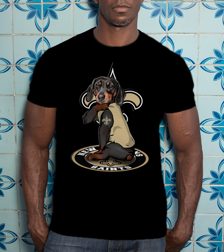 New Orleans Saints Dog With Fleur-De-Lis T-Shirt