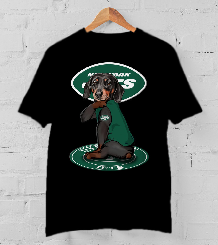 New York Jets Dog Wearing Jets T-Shirt