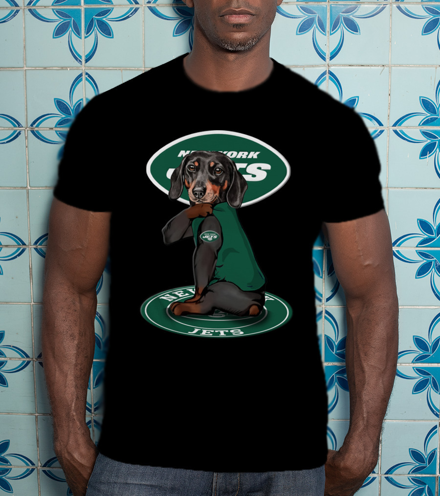 New York Jets Dog Wearing Jets T-Shirt