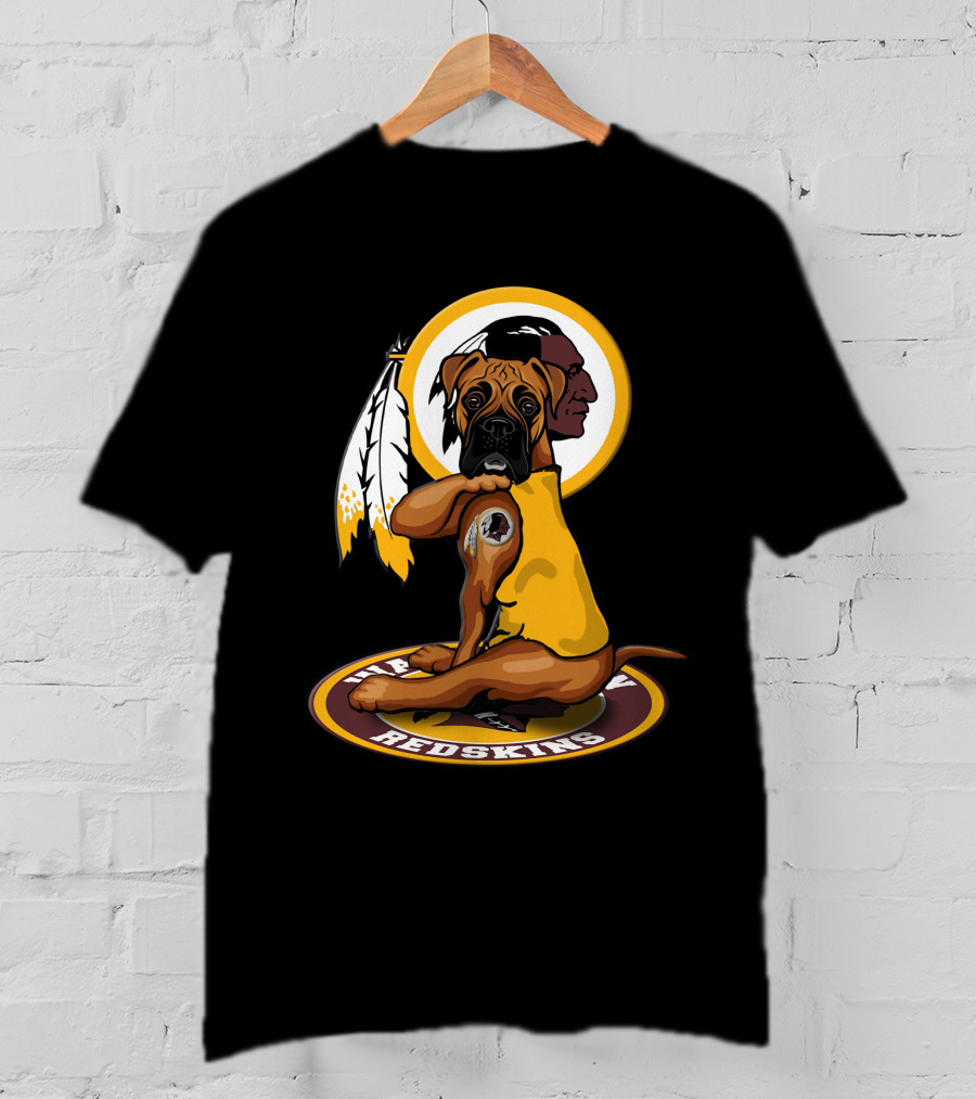 Washington Redskins Dog With Feathers T-Shirt