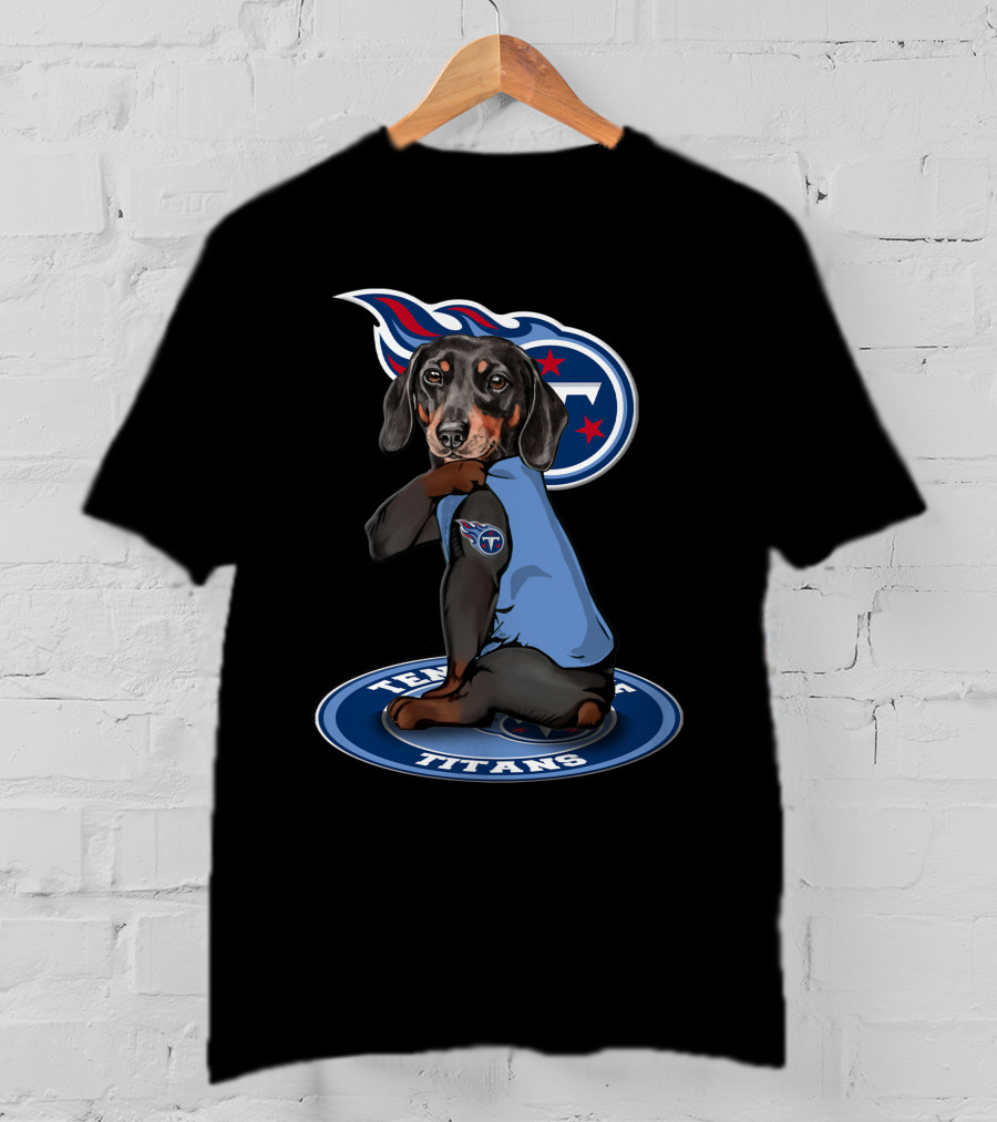 Tennessee Titans Dog Wearing Team Jersey T-Shirt