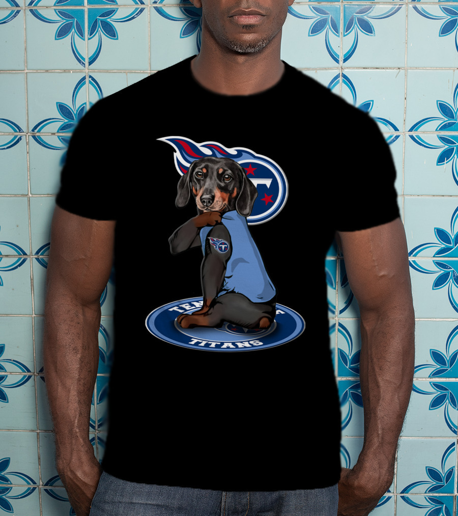 Tennessee Titans Dog Wearing Team Jersey T-Shirt