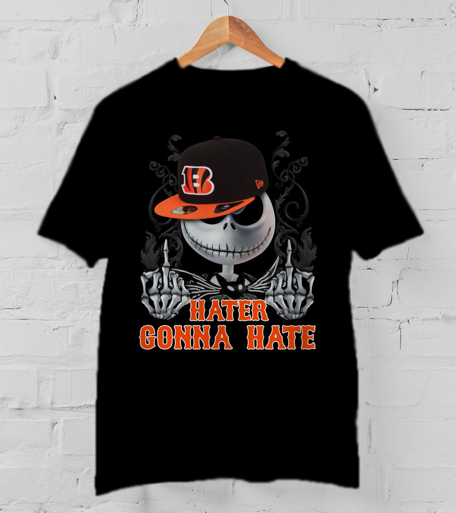 Cincinnati Bengals Hater Gonna Hate Skeleton With Hat T-Shirt