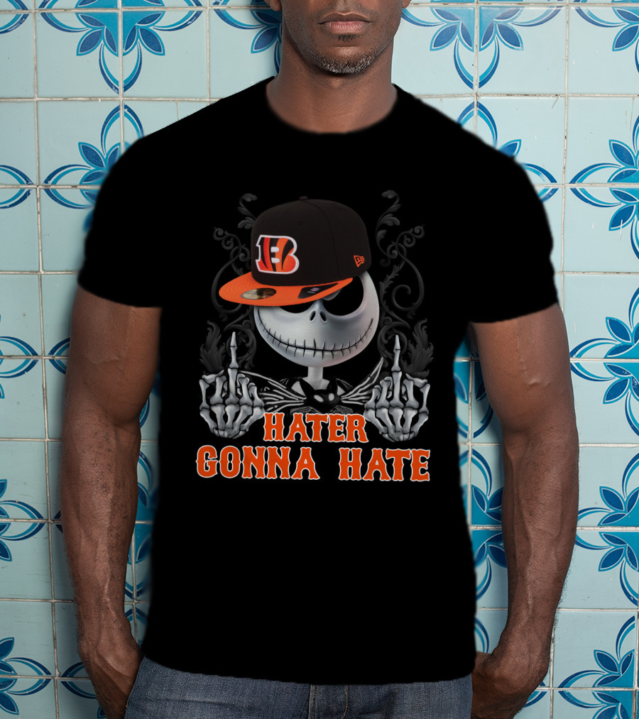 Cincinnati Bengals Hater Gonna Hate Skeleton With Hat T-Shirt