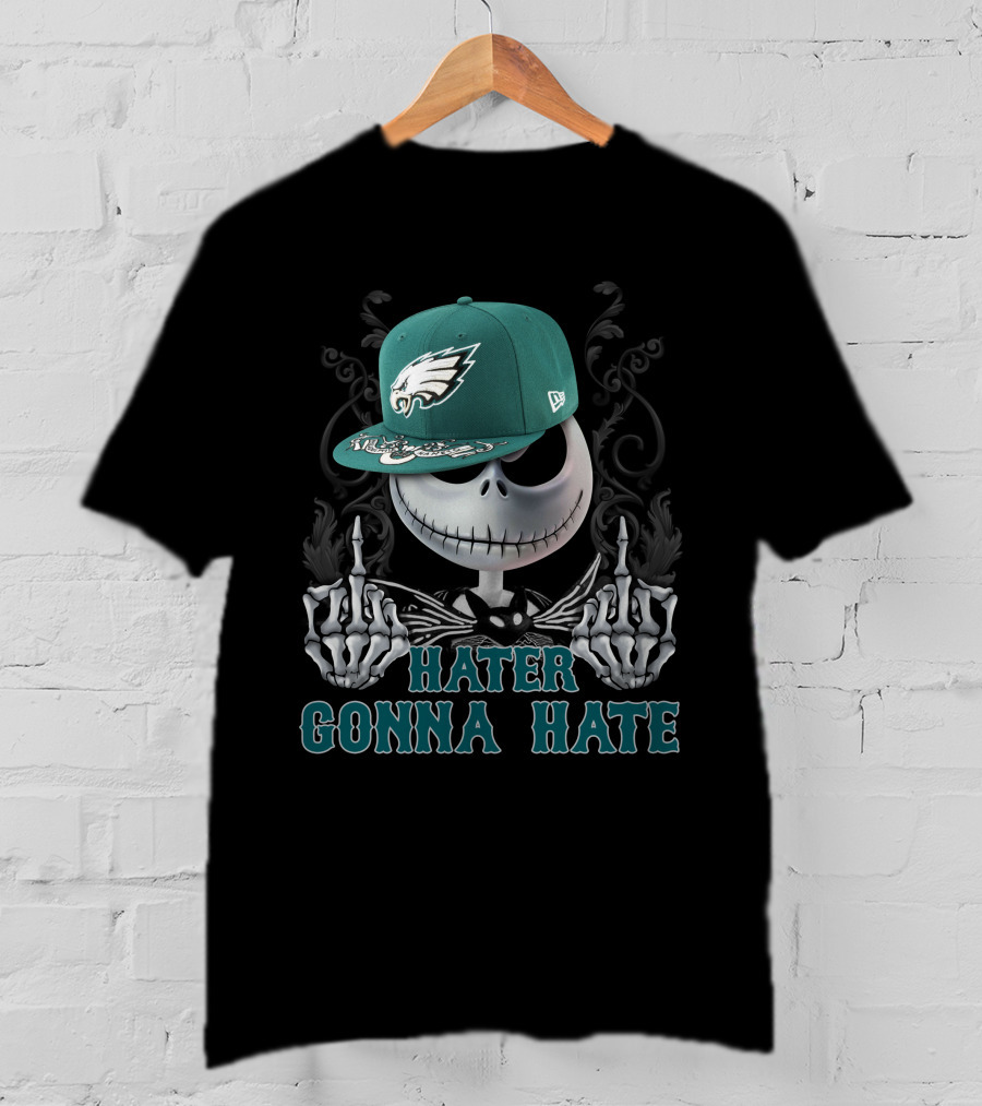 Hater Gonna Hate Philadelphia Eagles Jack Skellington Snapback T-Shirt