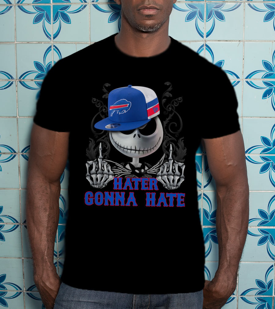 Hater Gonna Hate Buffalo Bills Skeleton Face Hat T-Shirt