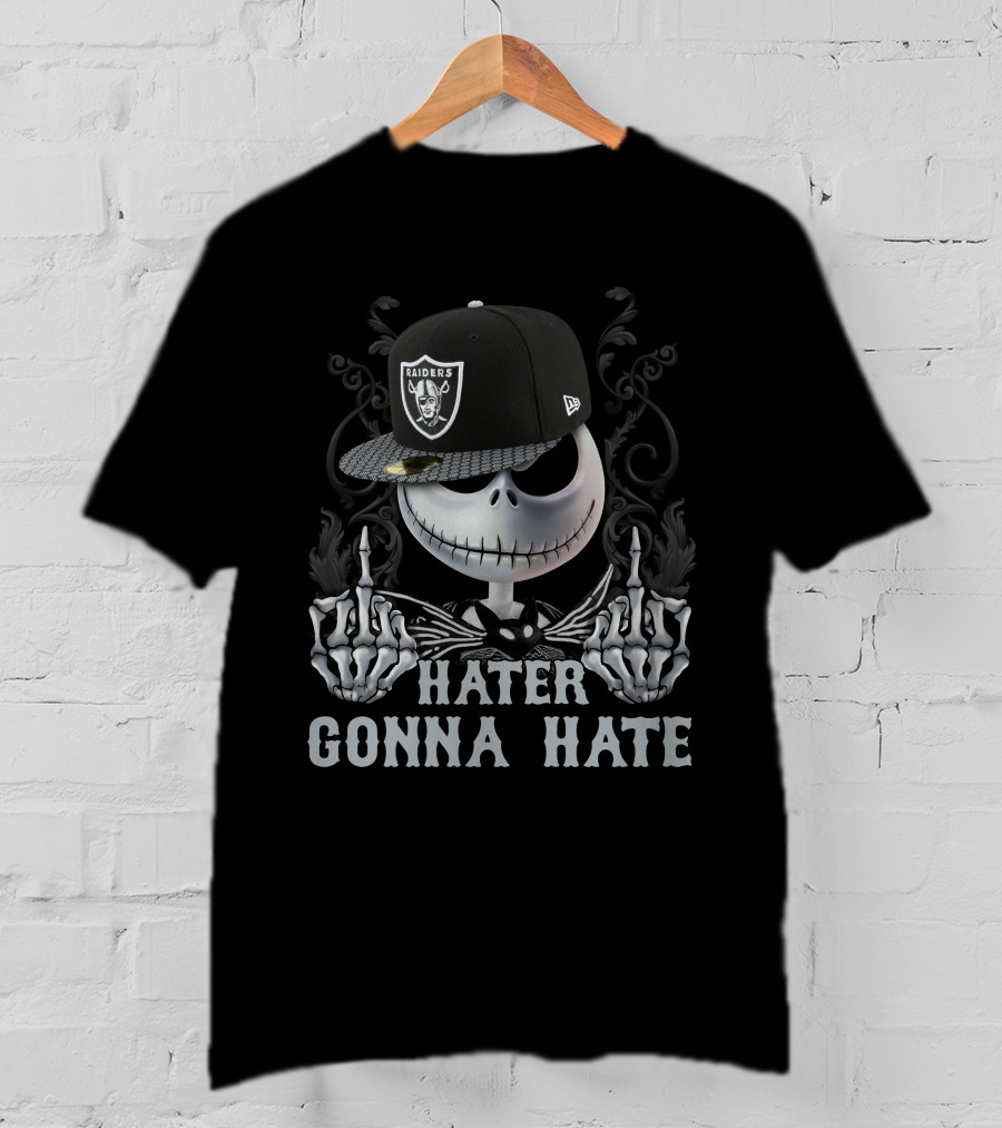 Hater Gonna Hate Raiders Skeleton Hat T-Shirt