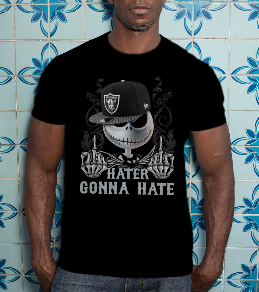Hater Gonna Hate Raiders Skeleton Hat T-Shirt