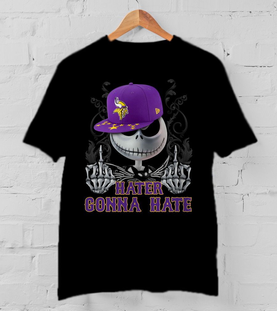 Hater Gonna Hate Minnesota Vikings Jack Skellington New Era Cap T-Shirt
