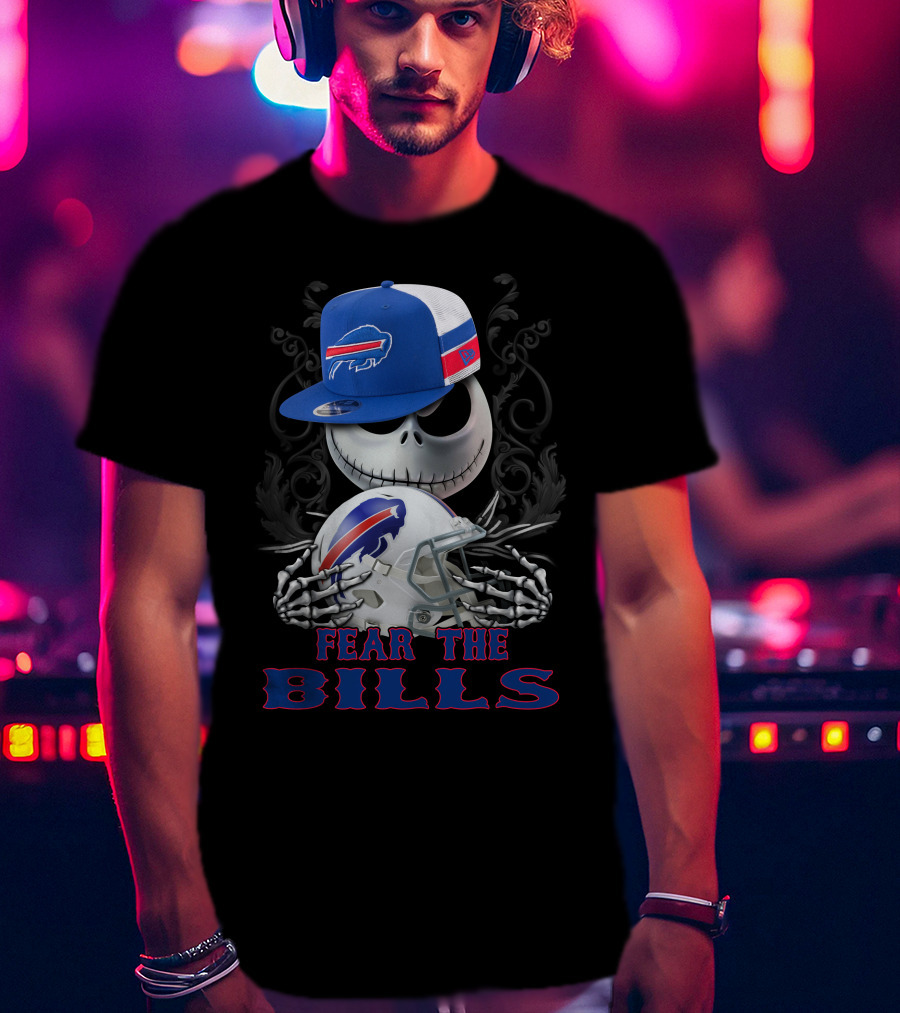 Fear The Bills Buffalo Bills Skull And Helmet T-Shirt
