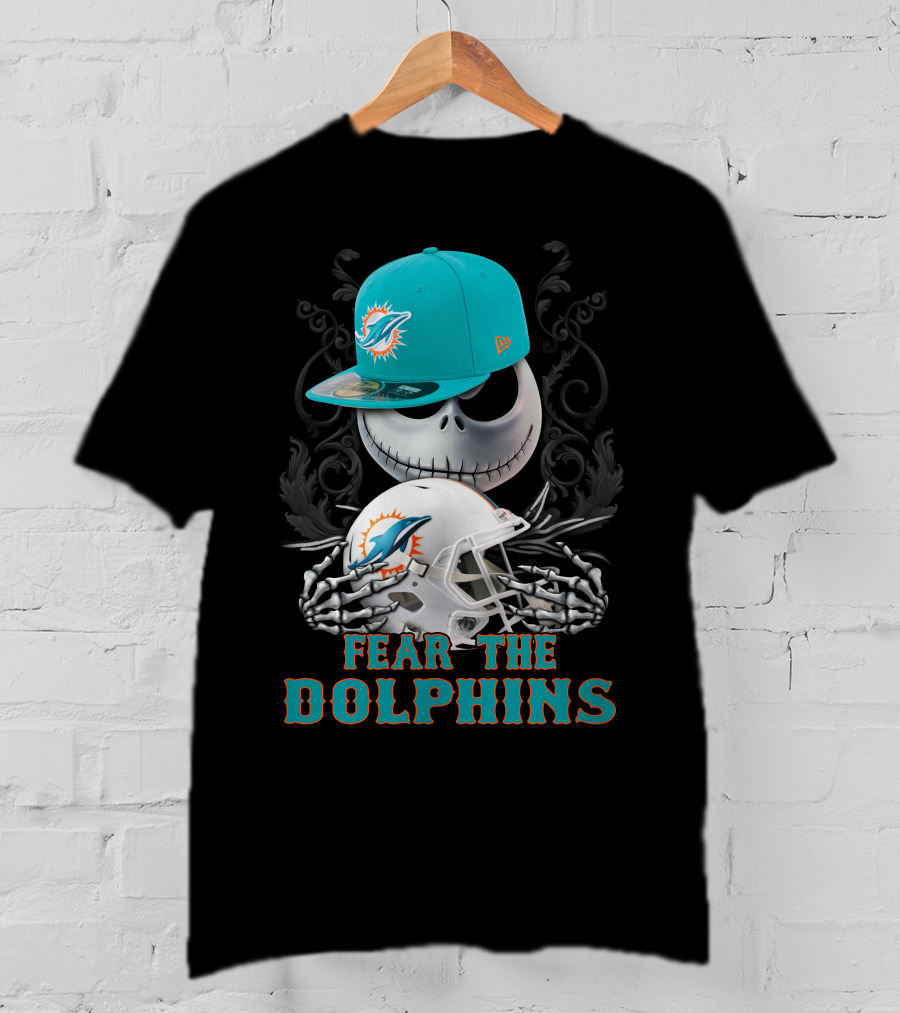 Miami Dolphins Fear The Dolphins Skeleton Helmet Snapback T-Shirt