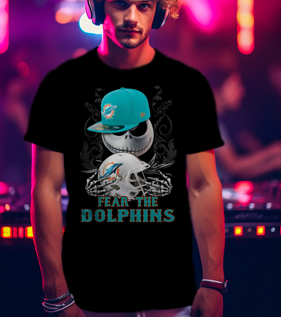 Miami Dolphins Fear The Dolphins Skeleton Helmet Snapback T-Shirt