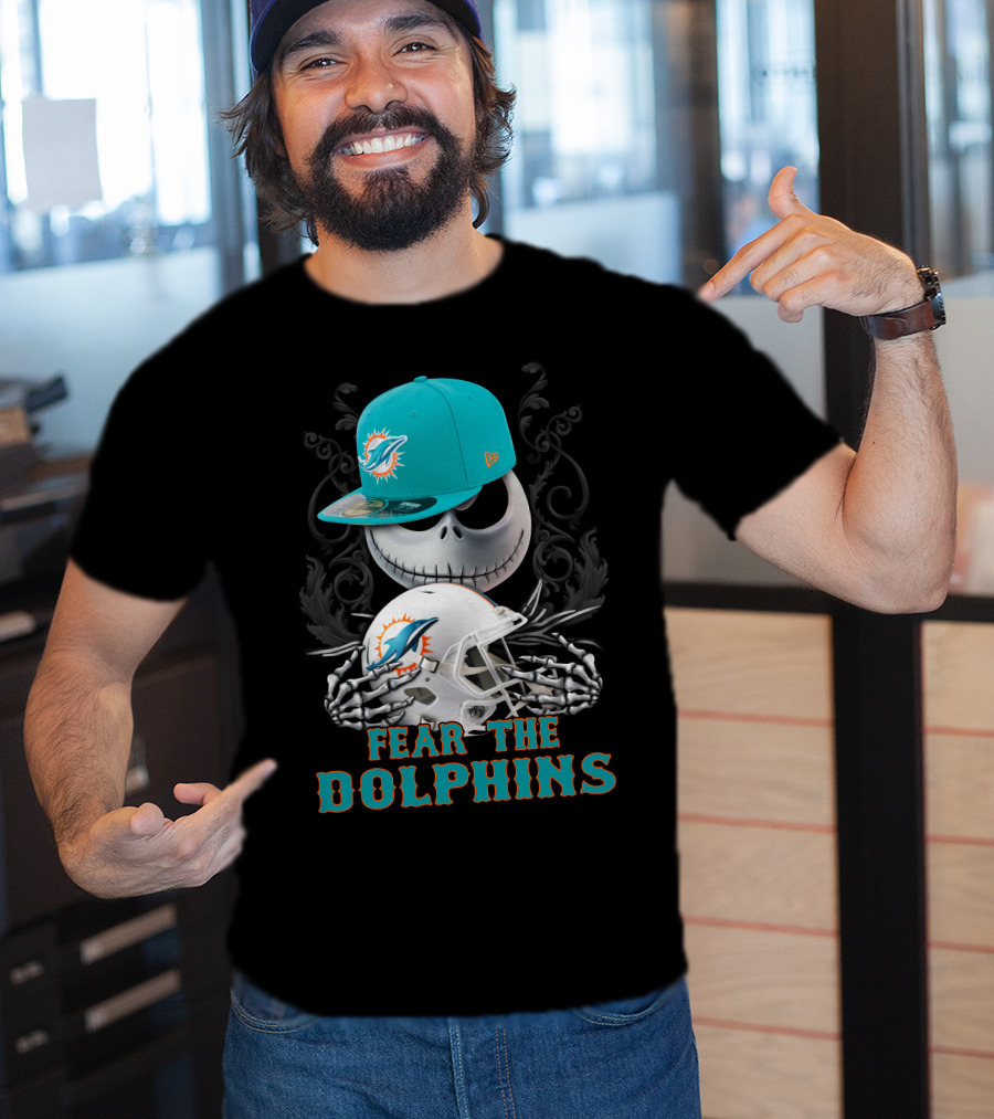Miami Dolphins Fear The Dolphins Skeleton Helmet Snapback T-Shirt