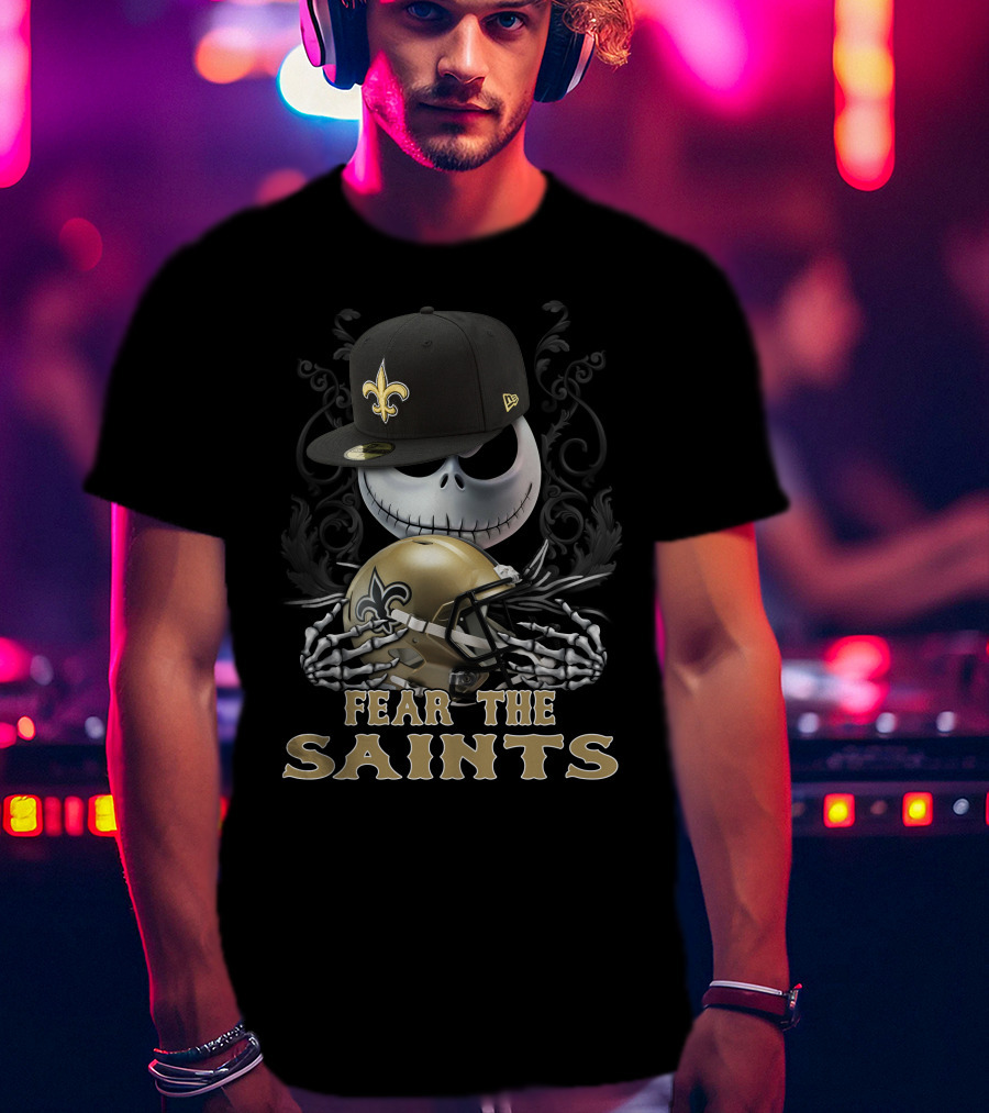 Fear The Saints New Orleans Saints Football Skeleton T-Shirt