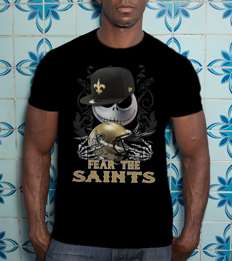 Fear The Saints New Orleans Saints Football Skeleton T-Shirt