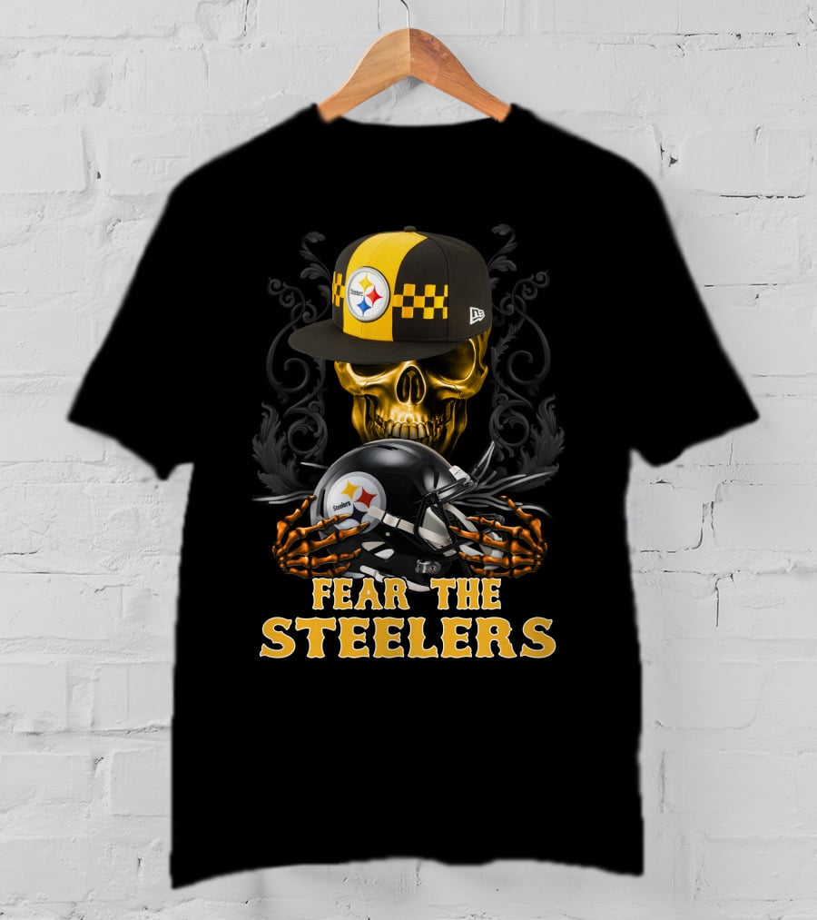 Fear The Pittsburgh Steelers Skull And Helmets T-Shirt