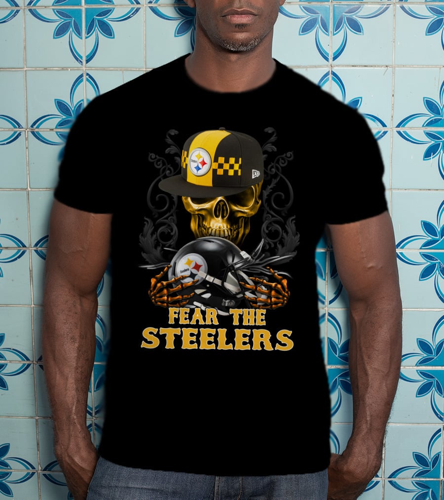 Fear The Pittsburgh Steelers Skull And Helmets T-Shirt