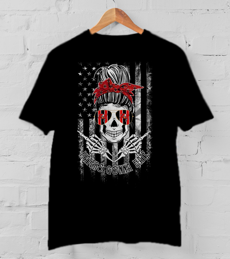 Tampa Bay Buccaneers Haters Gonna Hate Skeleton Flag Bandana Sunglasses T-Shirt