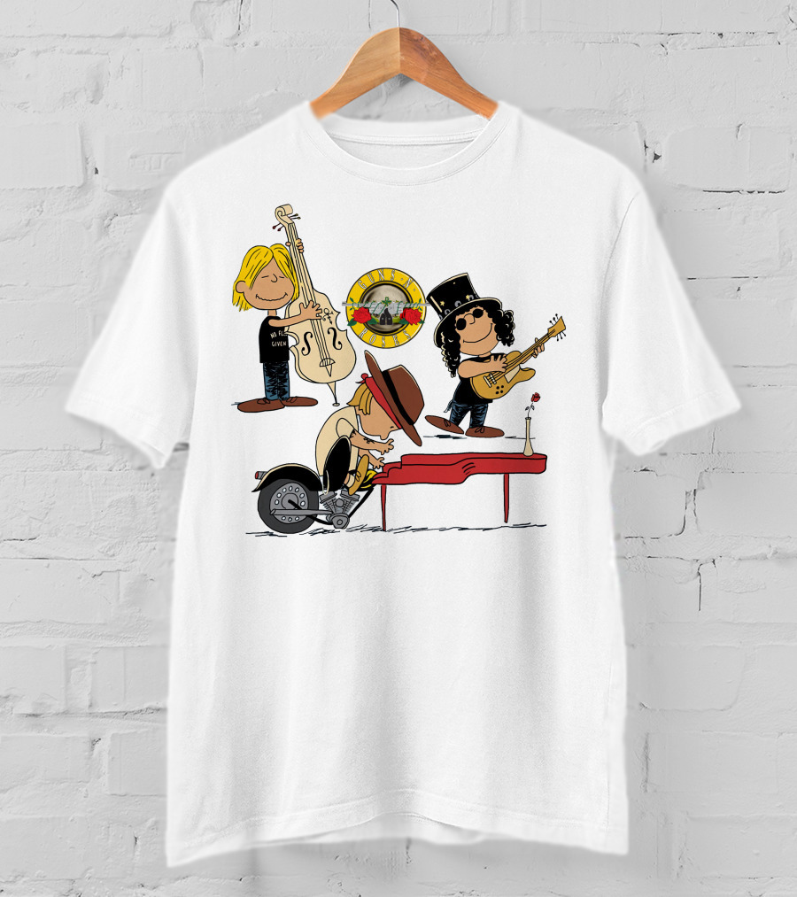 Guns N' Roses We're F'N' Back Cartoon Style With Famous Rock Band T-Shirt
