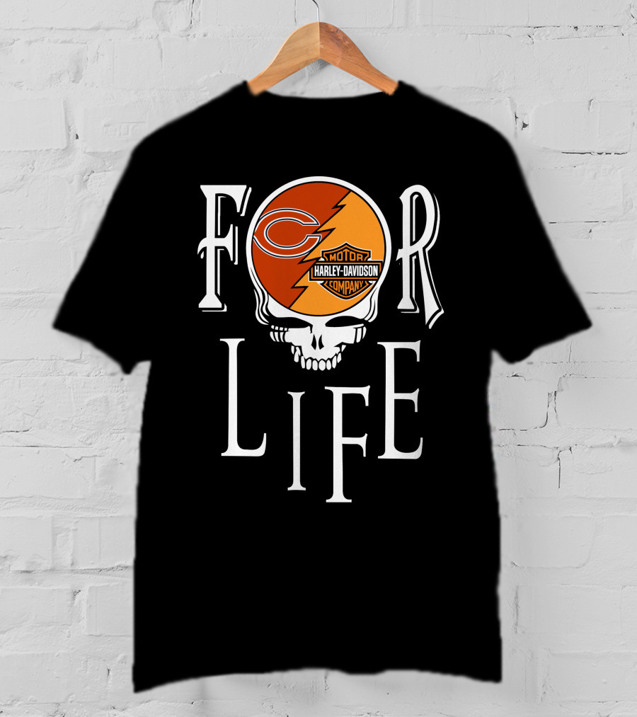 Chicago Bears Harley Davidson Nfl For Life T-Shirt