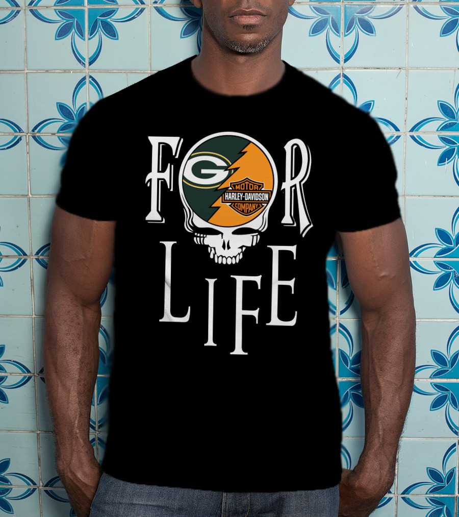 Green Bay Packers Harley Davidson Nfl For Life T-Shirt