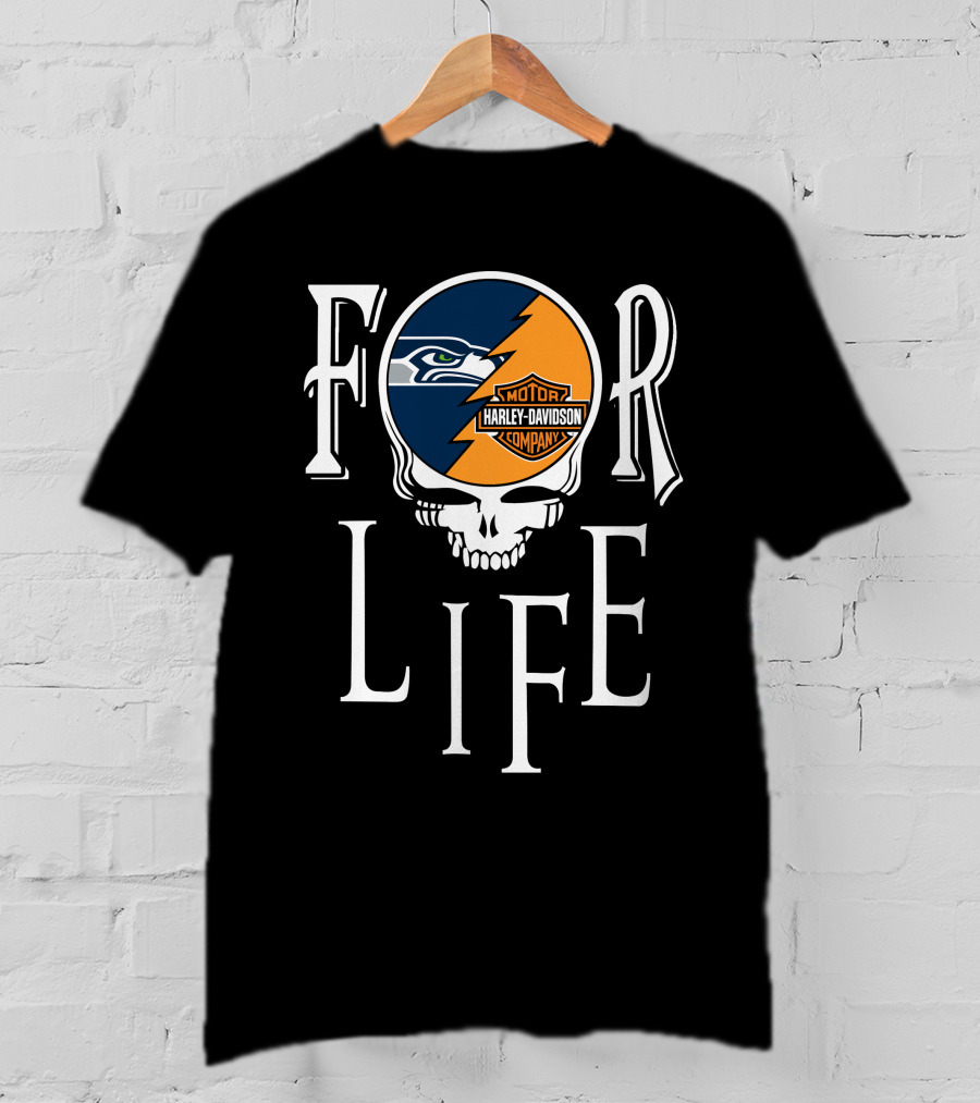 Seattle Seahawks Harley Davidson Nfl For Life T-Shirt