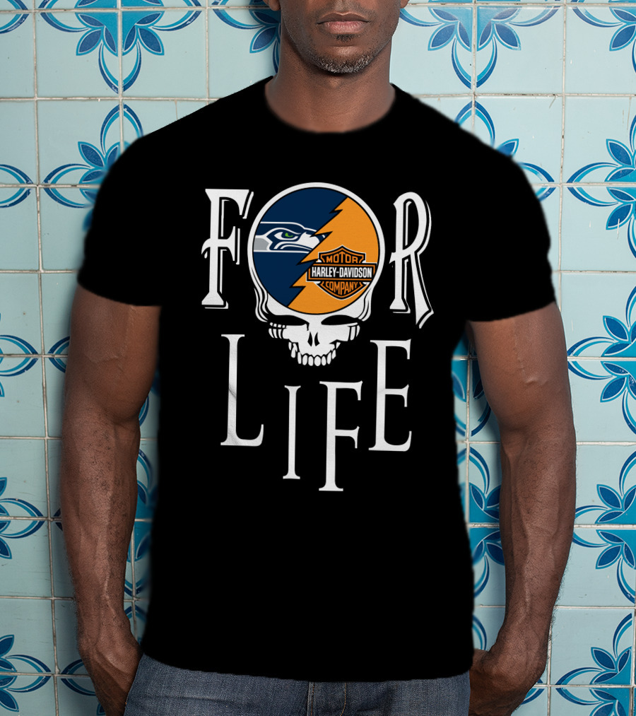 Seattle Seahawks Harley Davidson Nfl For Life T-Shirt