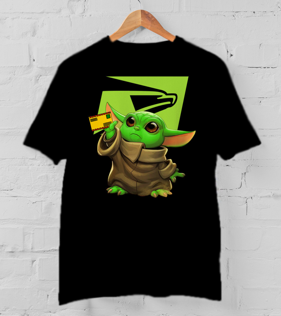 Postal Master Cute Green Character Delivering Mail T-Shirt