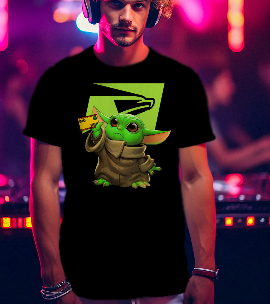 Postal Master Cute Green Character Delivering Mail T-Shirt