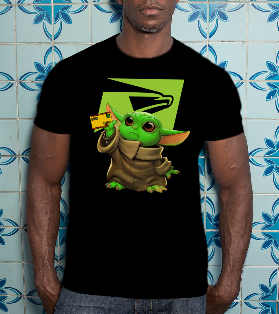 Postal Master Cute Green Character Delivering Mail T-Shirt