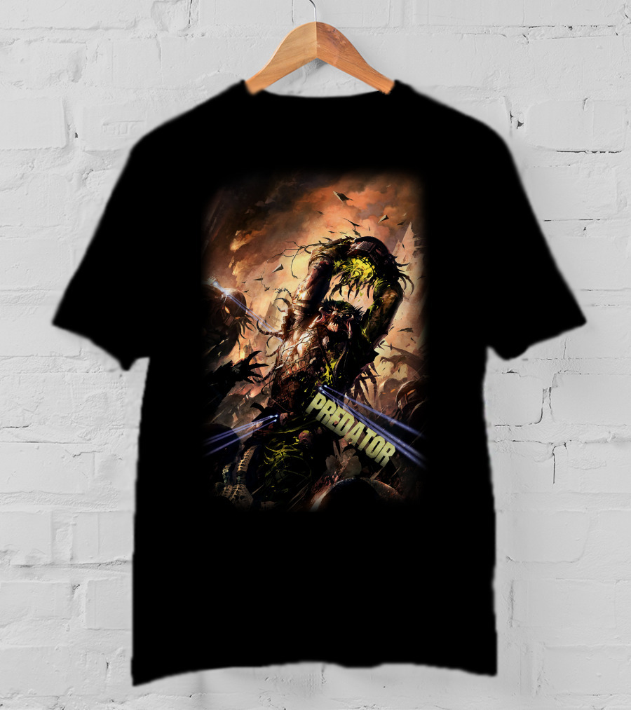 Predator Alien Creature Battle Scene T-Shirt