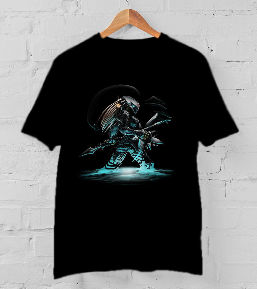 Predator Warrior Alien Hunter In Water Scene T-Shirt