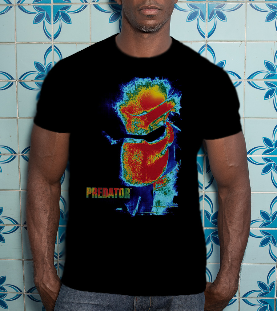 Predator Movie Thermal Vision Mask Pattern Warm-Tone Image T-Shirt