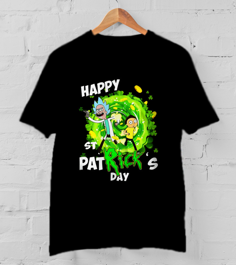 Happy St. Patrick's Day Rick And Morty Portal Adventure T-Shirt