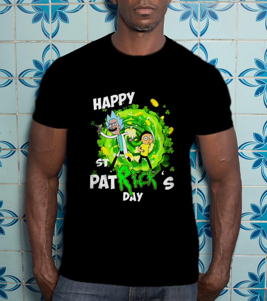 Happy St. Patrick's Day Rick And Morty Portal Adventure T-Shirt